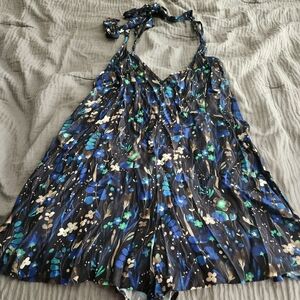 Millibon Floral Jumpsuit - Black and Blue